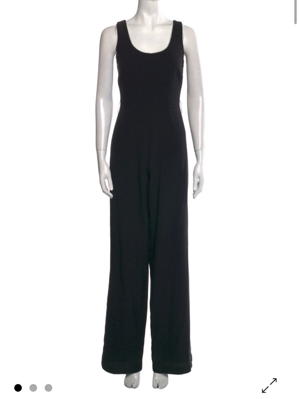 Karl Lagerfeld Black Scoop-Back Wide-Leg Jumpsuit